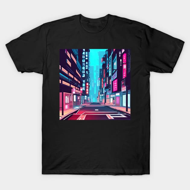 Cyberpunk Street View T-Shirt by Crestern